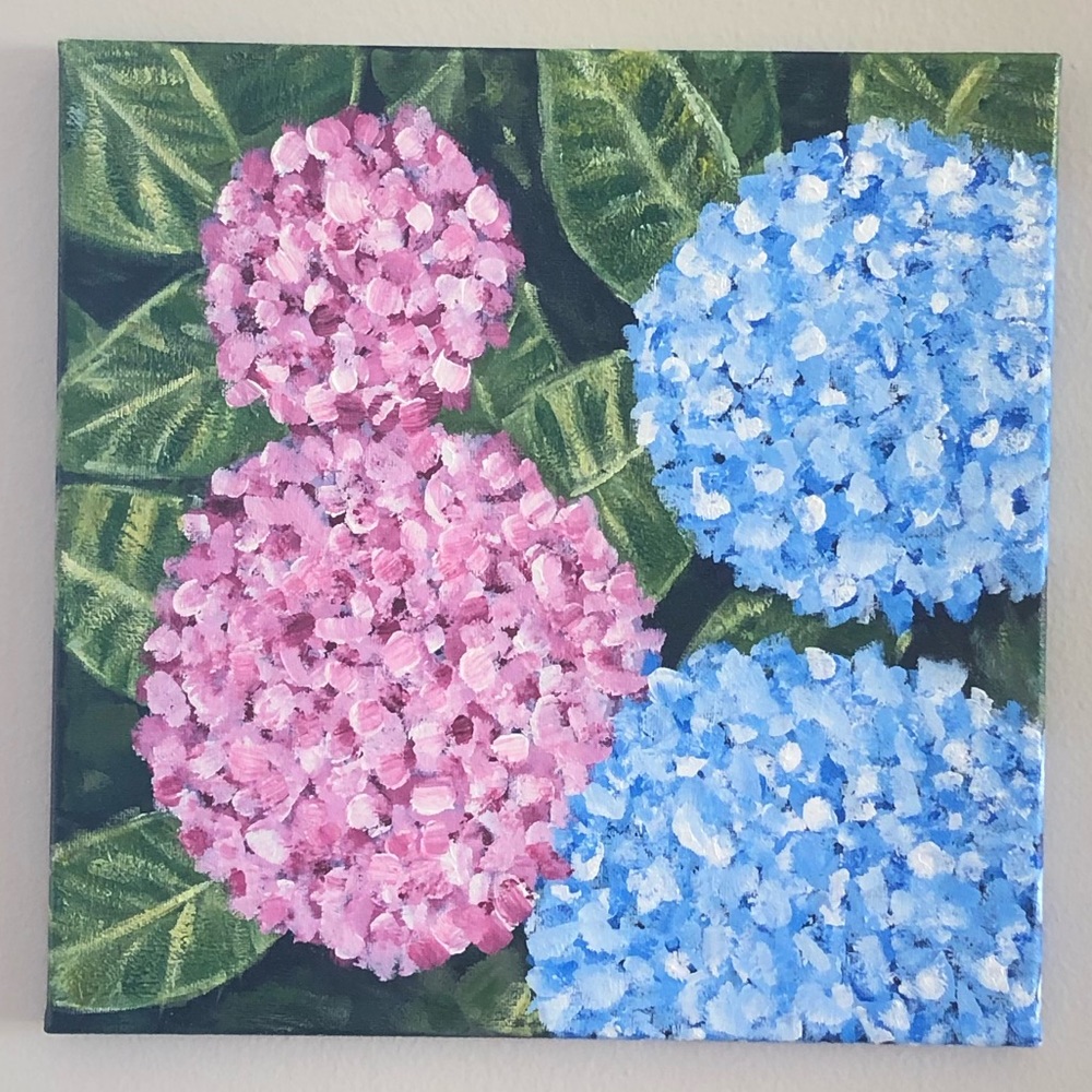 Original Painting. Hydrangeas.